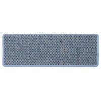 vidaXL Treppenmatten Selbstklebend Sisal-Optik 15 Stk. 65x25 cm Blau