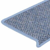 vidaXL Treppenmatten Selbstklebend Sisal-Optik 15 Stk. 65x25 cm Blau