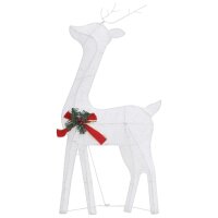 vidaXL Weihnachtsdekoration Rentiere 270x7x90 cm Wei&szlig; Kaltwei&szlig; Mesh