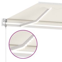 vidaXL Automatische Markise mit LED & Windsensor 500x350 cm Creme