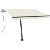 vidaXL Standmarkise Einziehbar Handbetrieben 350x250 cm Creme