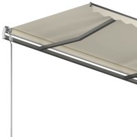 vidaXL Standmarkise Einziehbar Handbetrieben 350x250 cm Creme