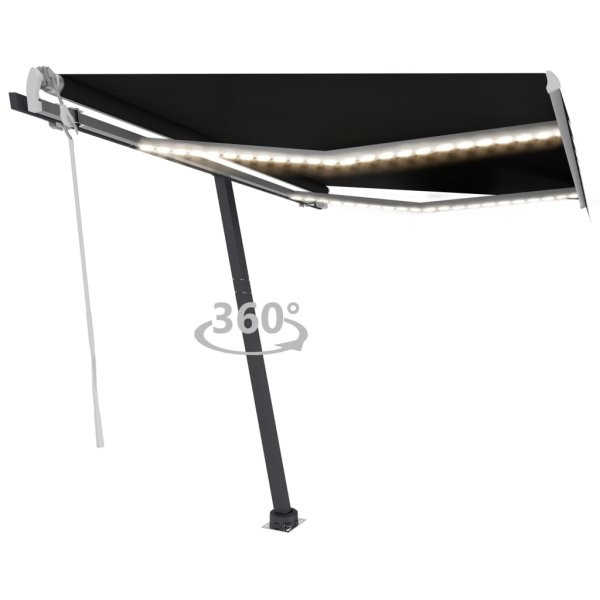 vidaXL Gelenkarmmarkise mit LED 350x250 cm Anthrazit