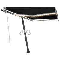 vidaXL Gelenkarmmarkise mit LED 350x250 cm Anthrazit