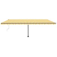vidaXL Automatische Markise mit LED & Windsensor 600x300 cm Gelb/Weiß