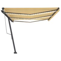 vidaXL Automatische Markise mit LED & Windsensor 600x300 cm Gelb/Weiß