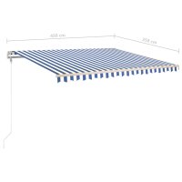 vidaXL Gelenkarmmarkise Einziehbar mit LED 450x350 cm Blau und Wei&szlig;