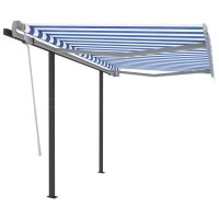vidaXL Gelenkarmmarkise Einziehbar mit Pfosten 3,5x2,5 m...