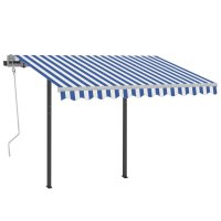 vidaXL Gelenkarmmarkise Einziehbar mit Pfosten 3,5x2,5 m...