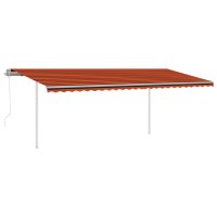 vidaXL Gelenkarmmarkise Einziehbar mit Pfosten 3,5x2,5 m...
