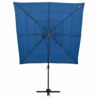 vidaXL Sonnenschirm mit Aluminium-Mast 4-lagig Azurblau 250x250 cm