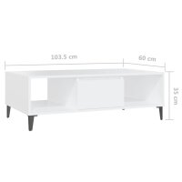 vidaXL Couchtisch Wei&szlig; 103,5x60x35 cm Holzwerkstoff