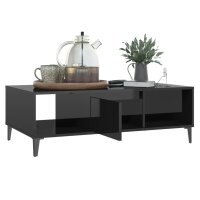 vidaXL Couchtisch Hochglanz-Schwarz 103,5x60x35 cm Holzwerkstoff