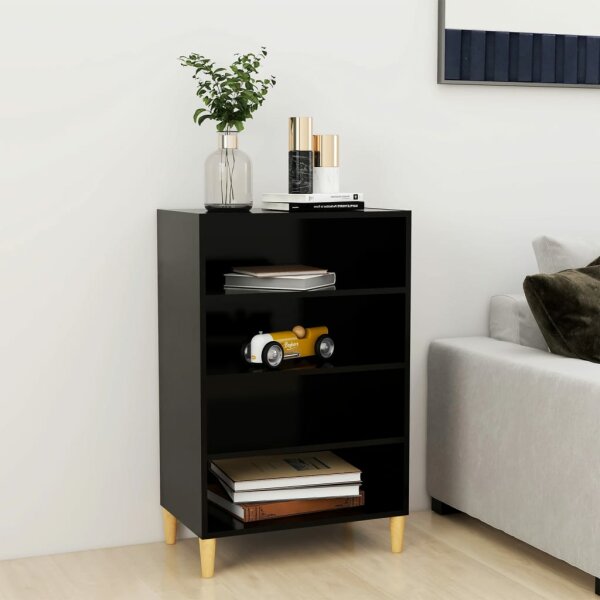 vidaXL Sideboard Schwarz 57x35x90 cm Holzwerkstoff