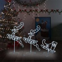 vidaXL Weihnachtsdeko LED Rentiere & Schlitten Acryl...