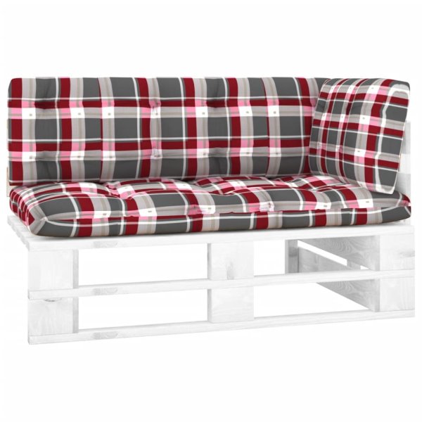 vidaXL Garten-Paletten-Ecksofa Weiß Imprägniertes Kiefernholz