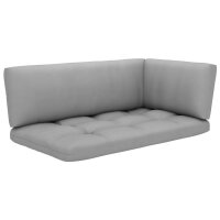 vidaXL 2-Sitzer-Palettensofa mit Kissen Grau Impr&auml;gniertes Kiefernholz