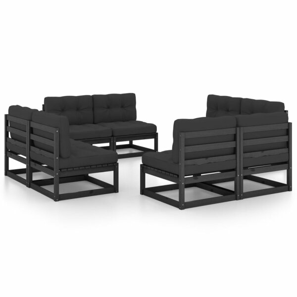 vidaXL 8-tlg. Garten-Lounge-Set mit Kissen Kiefer Massivholz