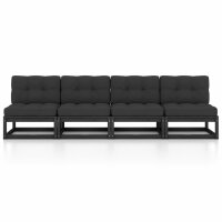 vidaXL 4-Sitzer-Gartensofa mit Kissen Kiefer Massivholz