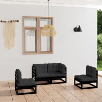 vidaXL 4-tlg. Garten-Lounge-Set mit Kissen Kiefer Massivholz