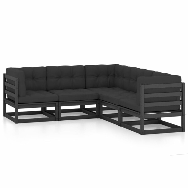 vidaXL 5-tlg. Garten-Lounge-Set mit Kissen Massivholz Kiefer