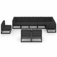 vidaXL 9-tlg. Garten-Lounge-Set mit Kissen Massivholz Kiefer