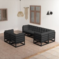 vidaXL 7-tlg. Garten-Lounge-Set mit Kissen Massivholz Kiefer