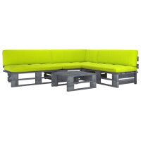 vidaXL 4-tlg. Paletten-Lounge-Set Grau Impr&auml;gniertes Kiefernholz