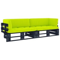 vidaXL 2-Sitzer-Palettensofa Schwarz Imprägniertes...