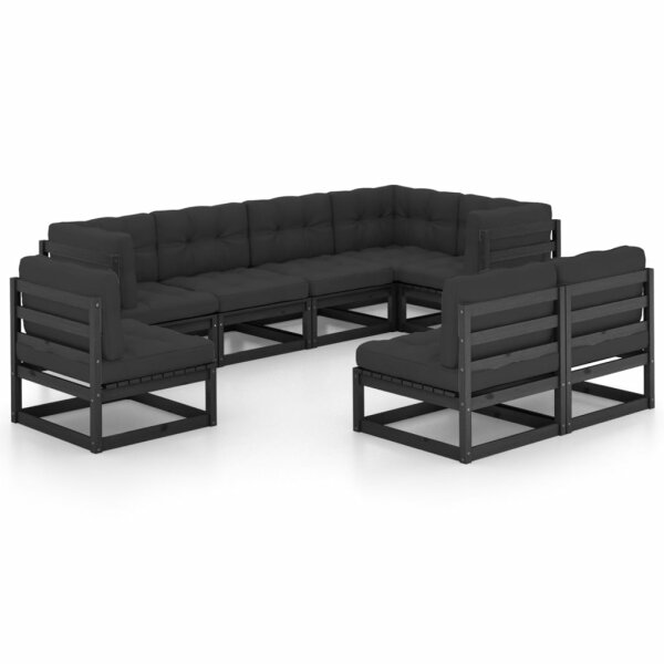 vidaXL 8-tlg. Garten-Lounge-Set mit Kissen Kiefer Massivholz