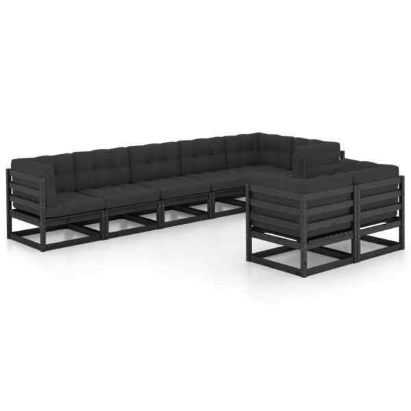 vidaXL 8-tlg. Garten-Lounge-Set mit Kissen Kiefer Massivholz