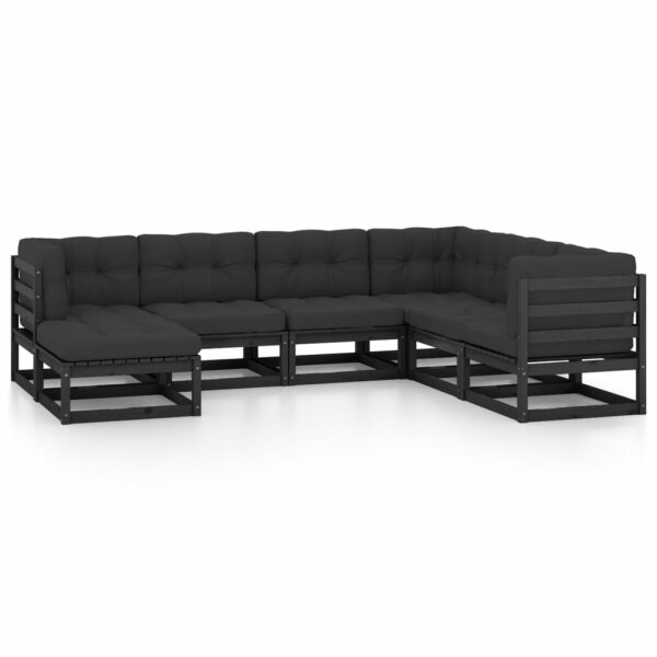 vidaXL 7-tlg. Garten-Lounge-Set mit Kissen Kiefer Massivholz