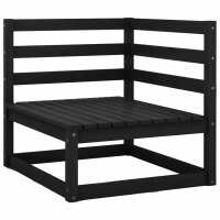 vidaXL 2-tlg. Garten-Lounge-Set mit Kissen Schwarz Kiefer Massivholz