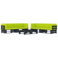 vidaXL 6-tlg. Paletten-Lounge-Set Schwarz...