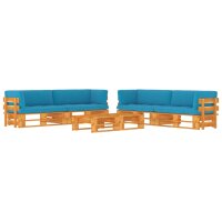 vidaXL 6-tlg. Paletten-Lounge-Set Honigbraun...