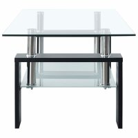 vidaXL Couchtisch Schwarz Transparent 95x55x40 cm Hartglas