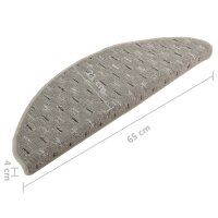 vidaXL Treppenmatten 15 Stk. Grau 65x21x4 cm