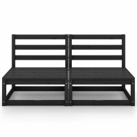 WOWONA 2-Sitzer-Gartensofa Schwarz Kiefer Massivholz