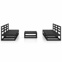 vidaXL 7-tlg. Garten-Lounge-Set Schwarz Massivholz Kiefer