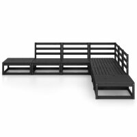 vidaXL 7-tlg. Garten-Lounge-Set Schwarz Massivholz Kiefer