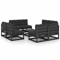 vidaXL 9-tlg. Garten-Lounge-Set mit Kissen Massivholz Kiefer