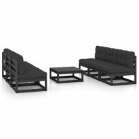 vidaXL 7-tlg. Garten-Lounge-Set mit Kissen Massivholz Kiefer