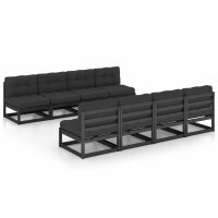 vidaXL 9-tlg. Garten-Lounge-Set mit Kissen Massivholz Kiefer