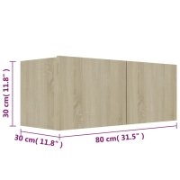 vidaXL 3-tlg. TV-Schrank-Set Sonoma-Eiche Holzwerkstoff