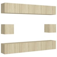 vidaXL 6-tlg. TV-Schrank-Set Sonoma-Eiche Holzwerkstoff