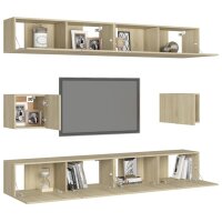 vidaXL 6-tlg. TV-Schrank-Set Sonoma-Eiche Holzwerkstoff