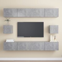 vidaXL 6-tlg. TV-Schrank-Set Betongrau Holzwerkstoff