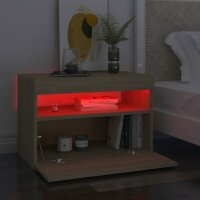 vidaXL Nachttische mit LED-Leuchten 2 Stk. Sonoma-Eiche 60x35x40 cm