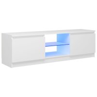 vidaXL TV-Schrank mit LED-Leuchten Wei&szlig; 120x30x35,5 cm