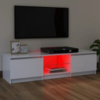 vidaXL TV-Schrank mit LED-Leuchten Wei&szlig; 120x30x35,5 cm